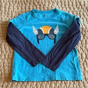 Tea Collection Blue and Navy Long Sleeve Tee